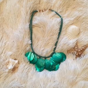 🏝 Boho blue layered circle statement necklace 💙